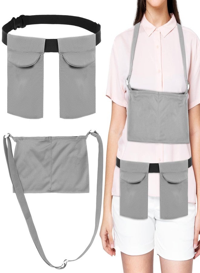 oruola حاملات تصريف أورولا قطعتين لما بعد عملية شد البطن، حوامل تصريف قابلة للتعديل لما بعد جراحة الثدي، حزام تصريف رمادي مرن مريح لما بعد استئصال الثدي، ضروري للعناية بالمريض بعد عملية شد البطن - Image 1